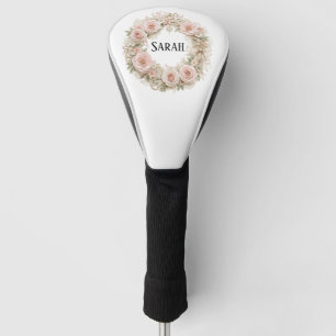 vintage personalised flower wreath golf head cover