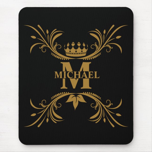 Vintage Personalised Monogram and Name Mouse Pad (Front)