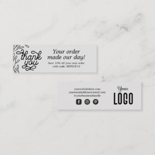 Vintage Personalised Order Thank You Card