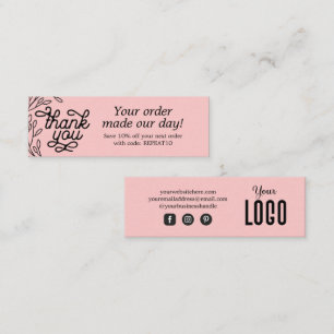 Vintage Personalised Order Thank You Card