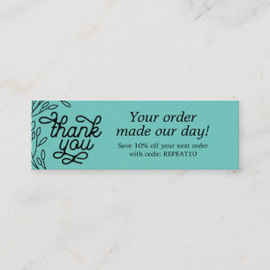 Vintage Personalised Order Thank You Card
