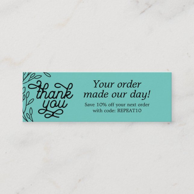 Vintage Personalised Order Thank You Card (Front)