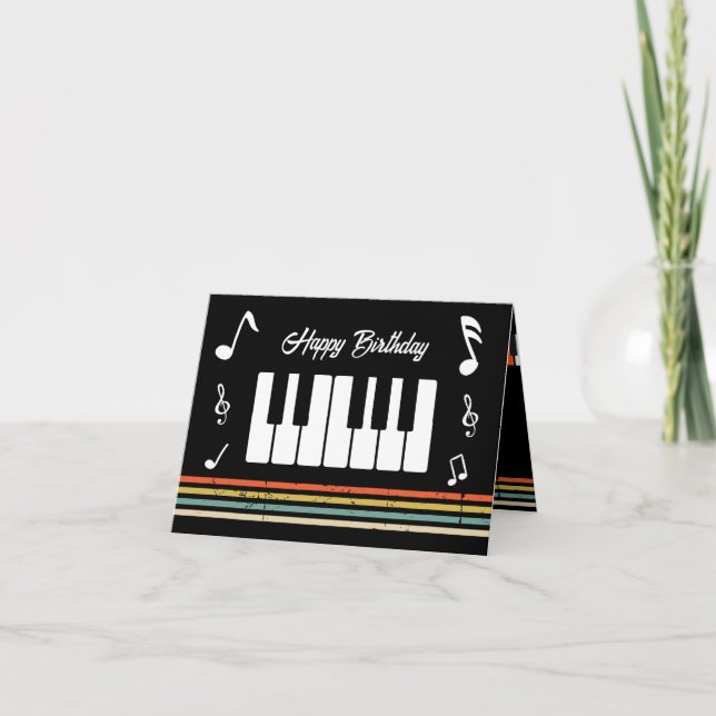 Vintage Personalised Piano Keys Card (Front)