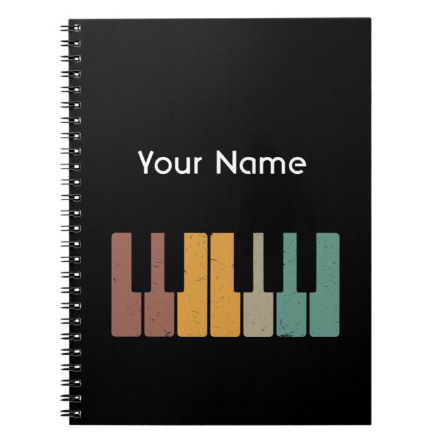 Vintage Personalised Piano Notebook (Front)