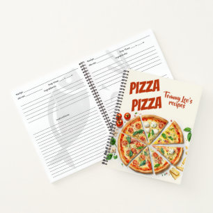 Vintage Personalised Pizza Recipes Notebook