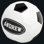 Vintage personalised soccer ball with custom name<br><div class="desc">Vintage personalised soccer ball with custom name. Kids toys. Cute Birthday gift idea for boys and girls who love playing soccer / football. Sports typography design. Add your own name, quote or monogram. Make your own fun favour for a children's Birthday party. Add your own text for grandson, son, grandchild,...</div>