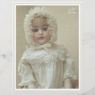 Vintage Personalised Victorian Antique Girl Doll Custom Letterhead