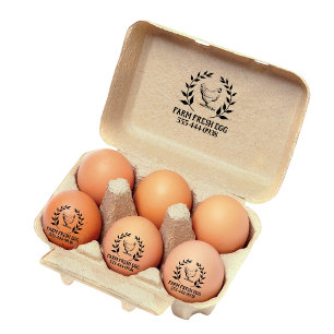 Vintage Personalized Egg  Round  Stamp