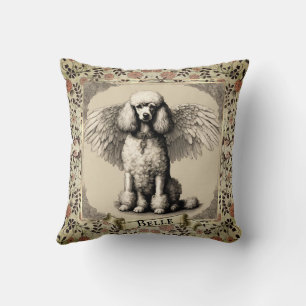 Vintage Personalized French Poodle Angel  Cushion