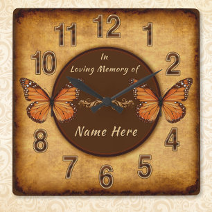 Vintage Personalized In Loving Memory Gifts Square Wall Clock
