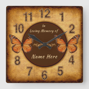 Vintage Personalized In Loving Memory Gifts Square Wall Clock