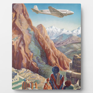 Vintage Peru of the Incas via Pan American Travel Plaque