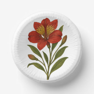 Vintage Peruvian lily Paper Plate
