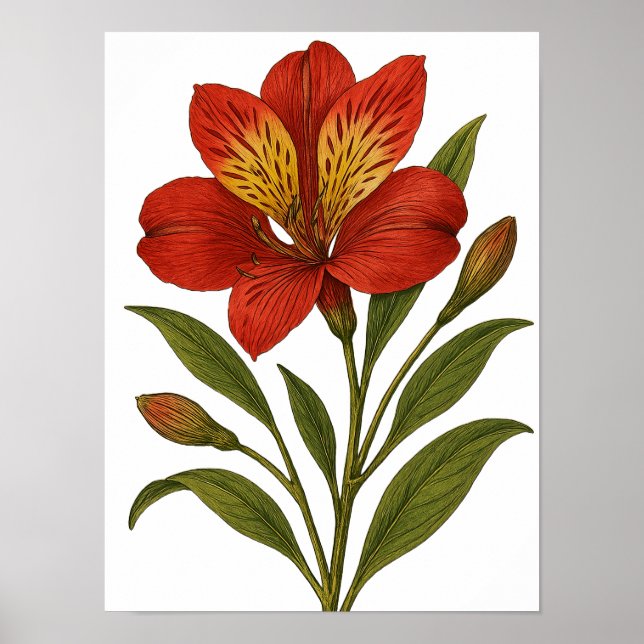 Vintage Peruvian Lily Poster (Front)