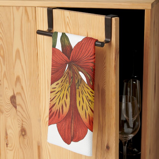 Vintage Peruvian Lily Tea Towel (Thirds Fold)