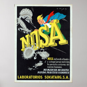 Vintage Pest Control Advertisement Poster