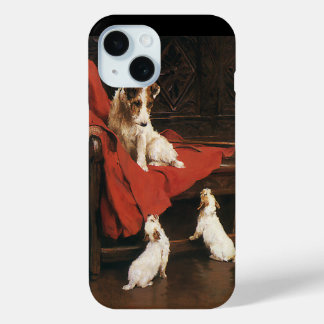 Vintage Pet Animals, Jack Russel Terrier Dogs iPhone 15 Case