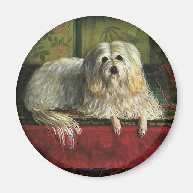 Vintage Pet Animals, Shaggy Sheepdog Dog Magnet (Front)