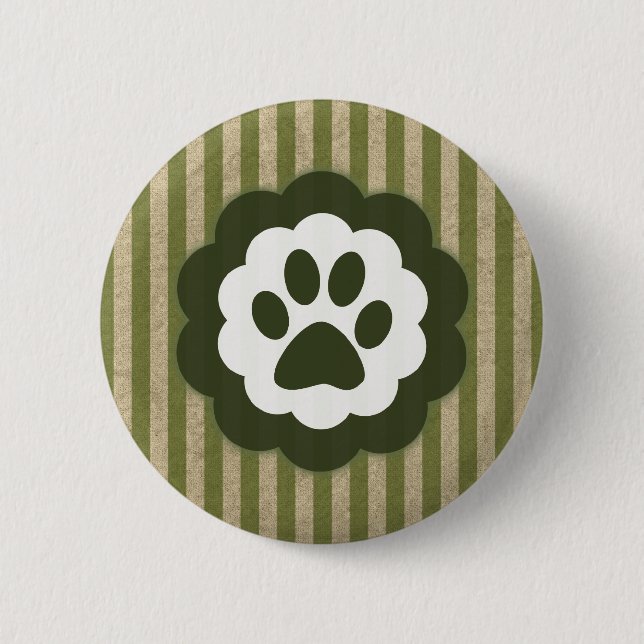 vintage pet paw 6 cm round badge (Front)