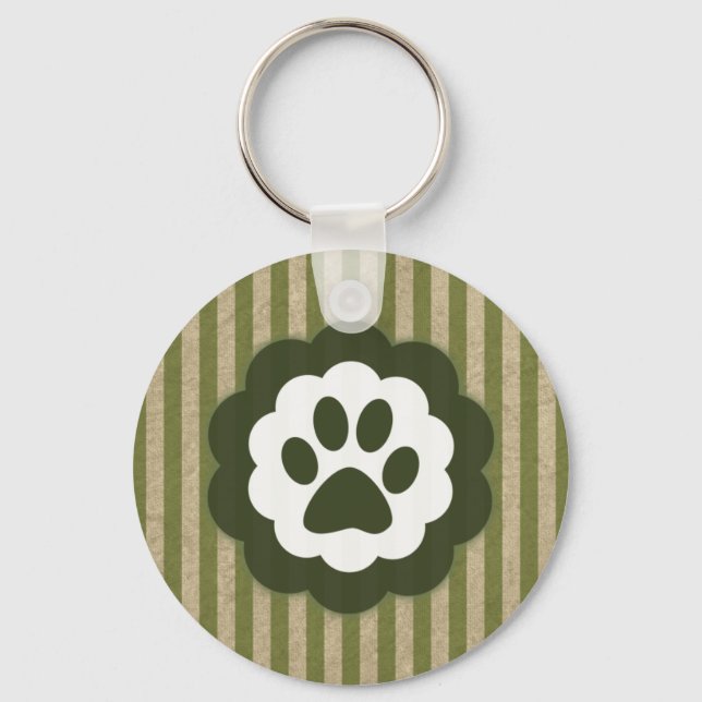 vintage pet paw key ring (Front)