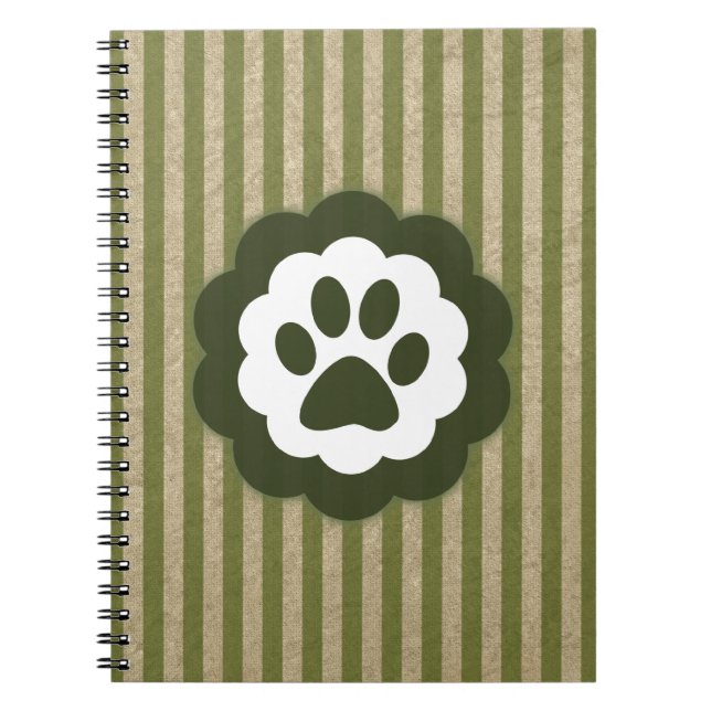 vintage pet paw spiral notebook (Front)