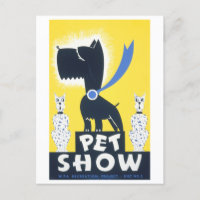 Vintage Pet Show WPA Poster Postcard