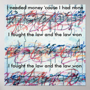 Vintage Peter Max style "I fought the law" Print