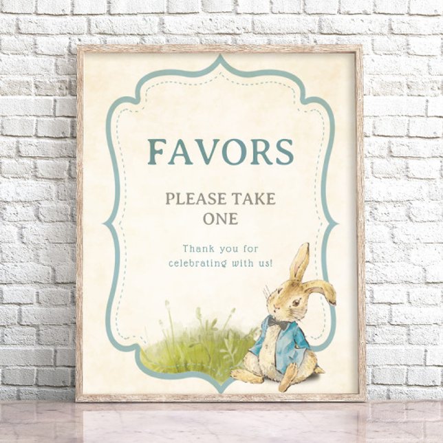 Vintage Peter Rabbit Boy Baby Shower Favours Poster (Creator Uploaded)