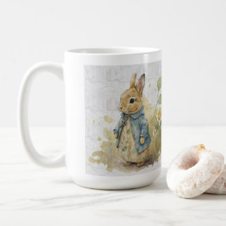   vintage peter rabbit with flowers Coffee Mug