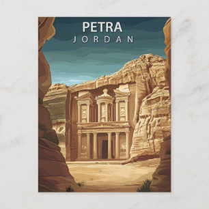 Vintage Petra Jordan Ancient Ruins Postcard