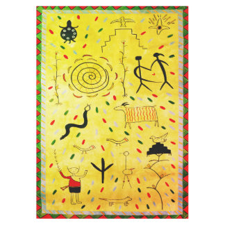 Vintage Petroglyphs Tablecloth