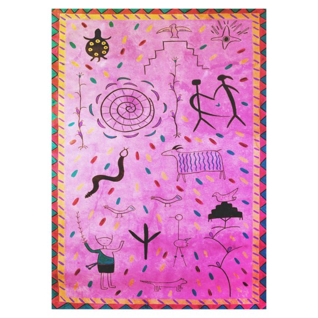 Vintage Petroglyphs Tablecloth (Front)
