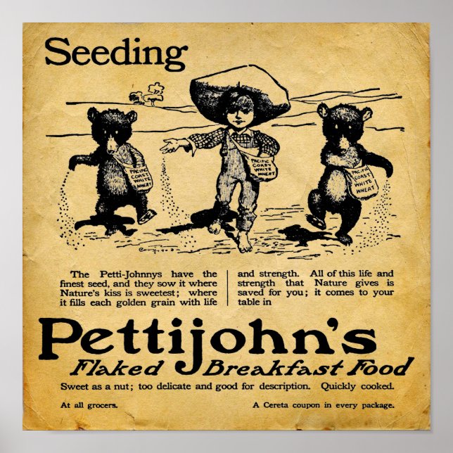 Vintage Pettijohns Breakfast Cereal Print/Poster Poster (Front)