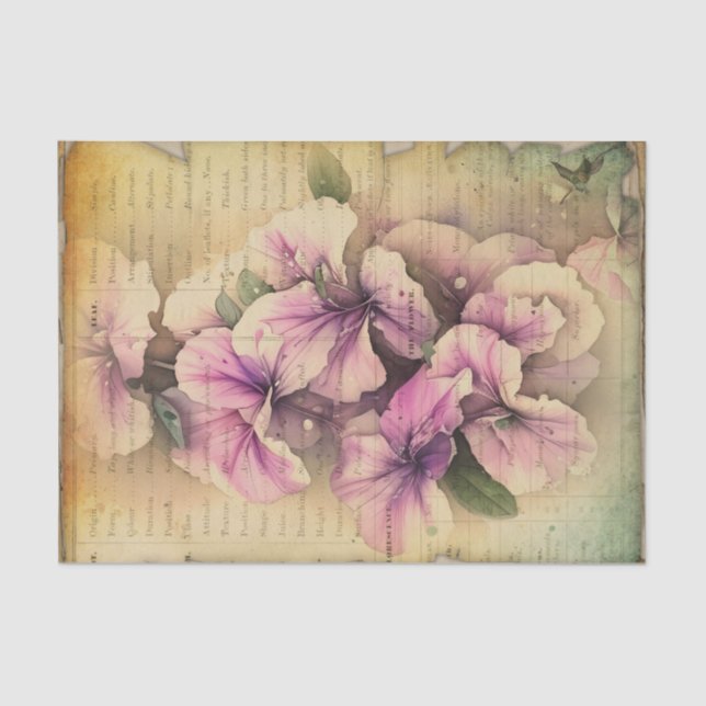Vintage Petunias Journal II Tissue Paper (Front)