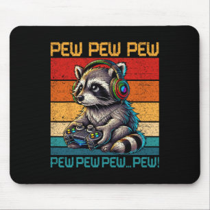 Vintage Pew Raccoon Gamer Video Games Raccoon Love Mouse Pad