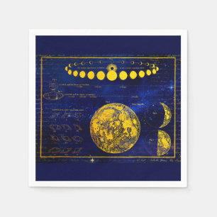 Vintage Phases of the Moon Saturn Jupiter Venus Napkin