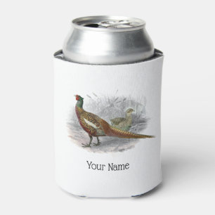 Vintage Pheasant Game Bird Drawing Colour #2 Can Cooler