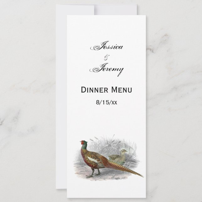 Vintage Pheasant Game Bird Drawing Colour #2 Invitation (Front)