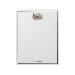 Vintage Pheasant Game Bird Drawing Colour #2 Notepad