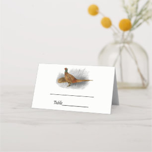 Vintage Pheasant Game Bird Drawing Colour #3 Place Card