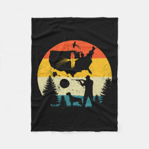 Vintage Pheasant Hunting With German Shorthaired P Fleece Blanket
