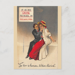Vintage Philadelphia Pennsylvania Kiss Postcard