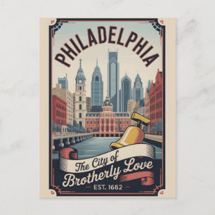 Vintage Philadelphia Pennsylvania Retro Travel Postcard