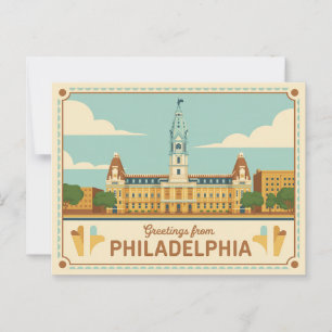 Vintage Philadelphia Postcard Greetings from