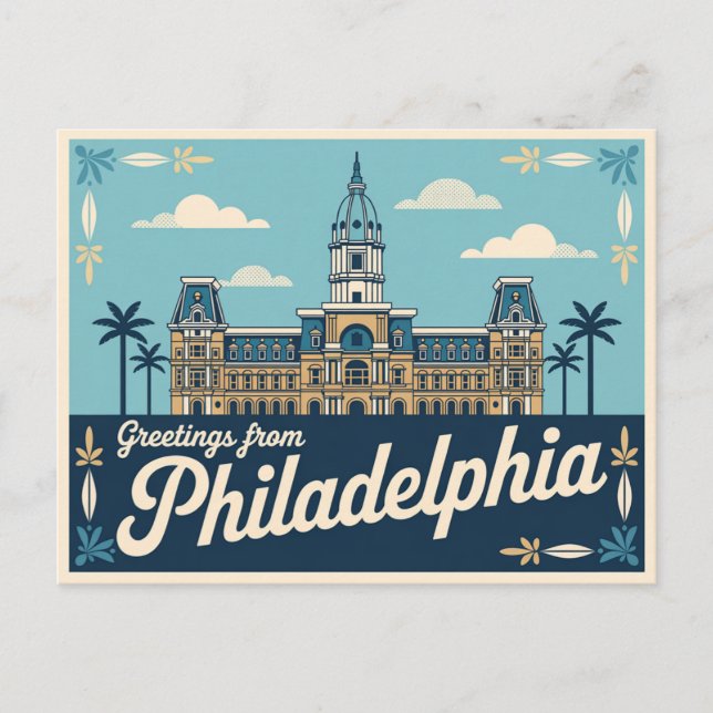 Vintage Philadelphia Postcard | Greetings from (Front)