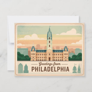 Vintage Philadelphia Postcard Greetings from