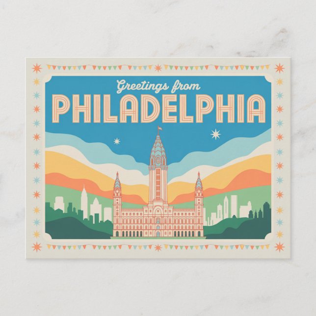 Vintage Philadelphia Postcard | Greetings from (Front)