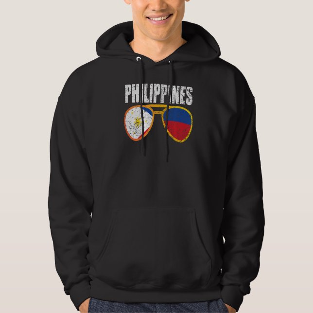 Vintage Philippines Filipino Flag Pride Philippine Hoodie (Front)