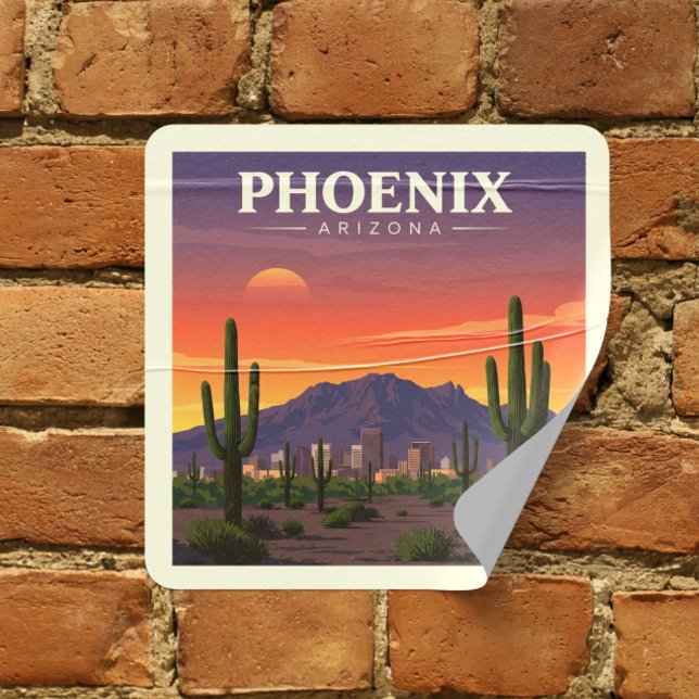  Vintage Phoenix Arizona Square Sticker (Creator Uploaded)