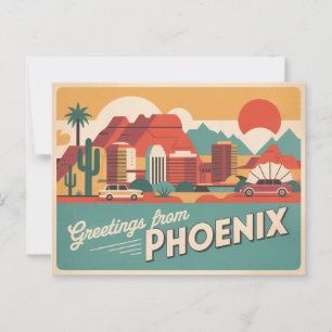 Vintage Phoenix Postcard   Greetings from Phoenix